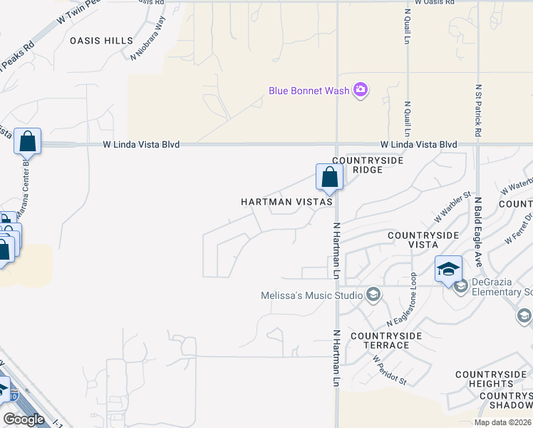 map of restaurants, bars, coffee shops, grocery stores, and more near 5579 West Beetle Drive in Tucson