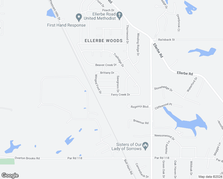 map of restaurants, bars, coffee shops, grocery stores, and more near 10018 Commander Drive in Shreveport
