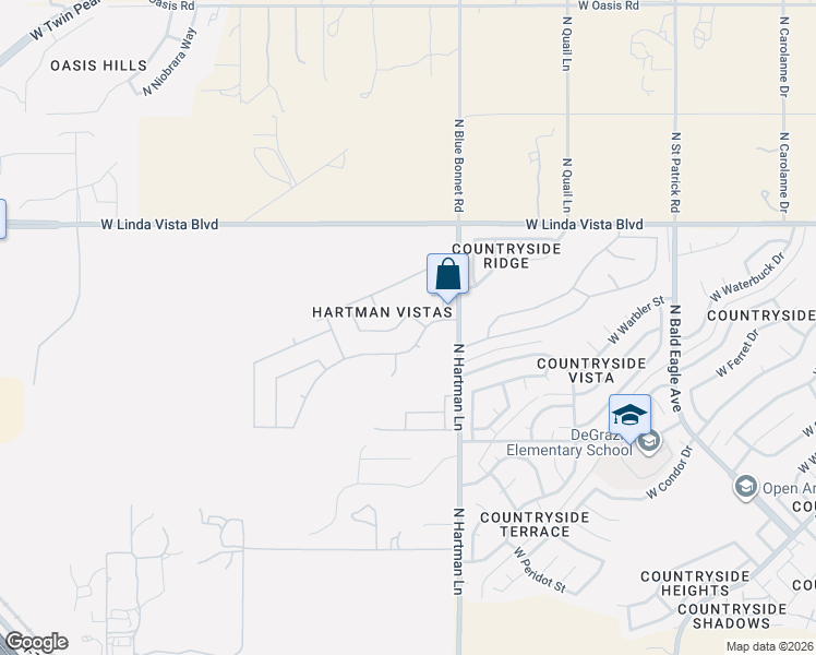 map of restaurants, bars, coffee shops, grocery stores, and more near 5507 West Beetle Drive in Tucson