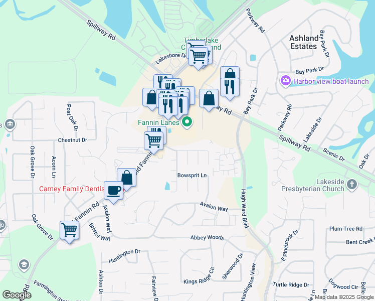 map of restaurants, bars, coffee shops, grocery stores, and more near 202 Binnacle Court in Brandon