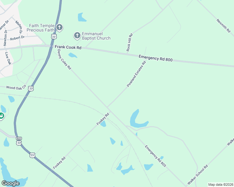 map of restaurants, bars, coffee shops, grocery stores, and more near 176 Pineland Estates Road in Cochran