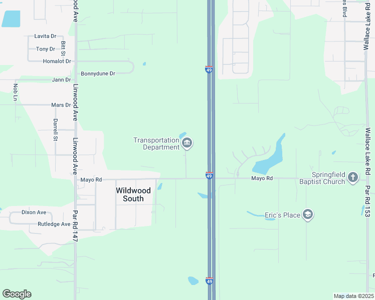 map of restaurants, bars, coffee shops, grocery stores, and more near 272 Mayo Road in Shreveport