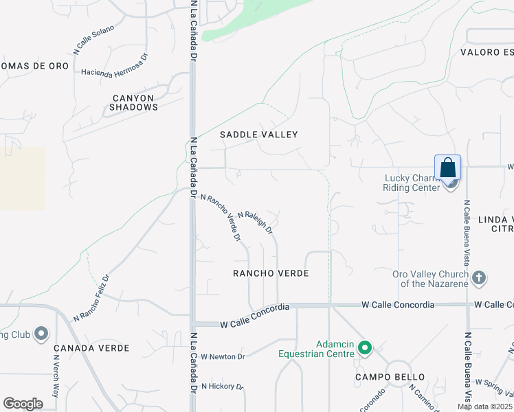 map of restaurants, bars, coffee shops, grocery stores, and more near 9421 North Raleigh Place in Oro Valley
