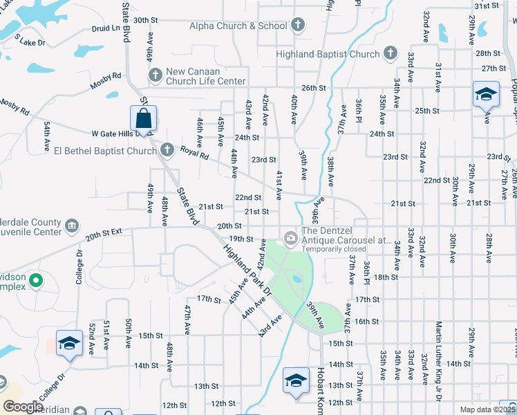 map of restaurants, bars, coffee shops, grocery stores, and more near 2100 42nd Avenue in Meridian