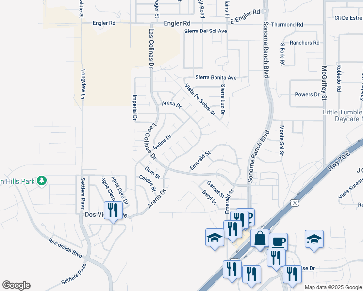 map of restaurants, bars, coffee shops, grocery stores, and more near 3714 Chromite Ct in Las Cruces