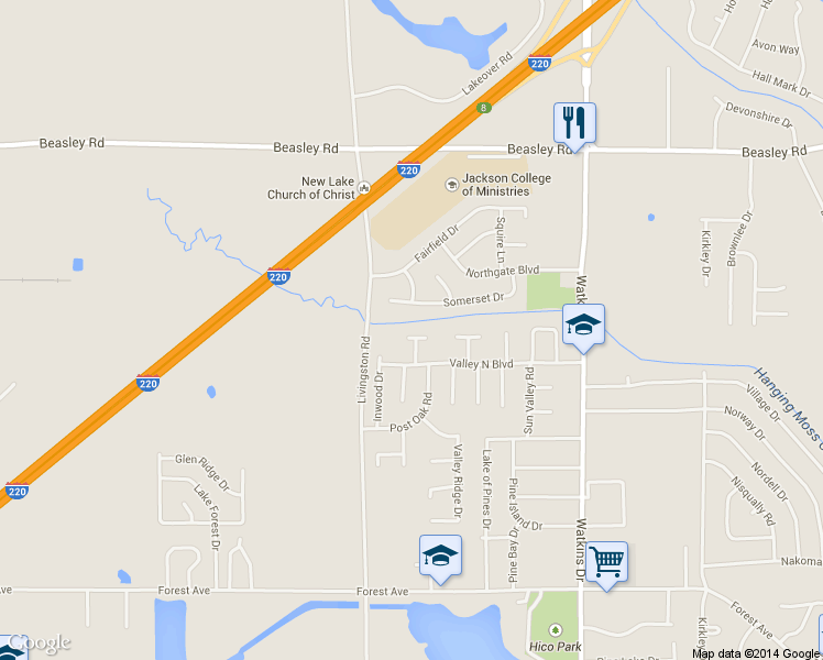map of restaurants, bars, coffee shops, grocery stores, and more near 5280 Telfair Pl in Jackson