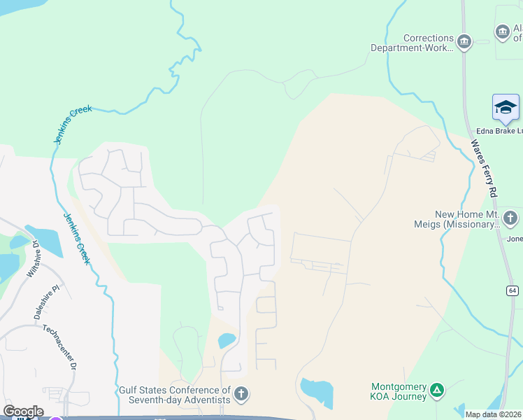 map of restaurants, bars, coffee shops, grocery stores, and more near 737 Evanwood Drive in Montgomery
