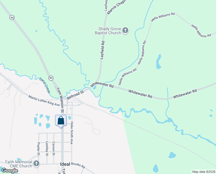 map of restaurants, bars, coffee shops, grocery stores, and more near 7433 Whitewater Road in Ideal