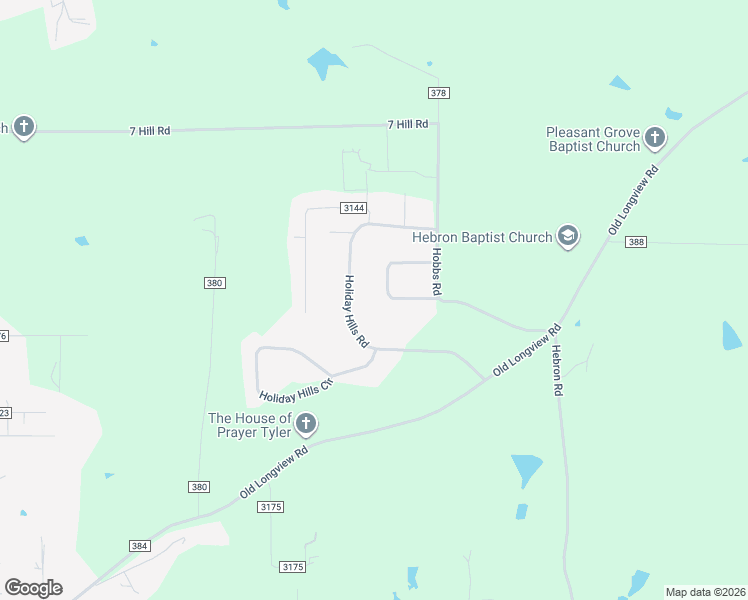 map of restaurants, bars, coffee shops, grocery stores, and more near 6189 Horseshoe Lane in Tyler