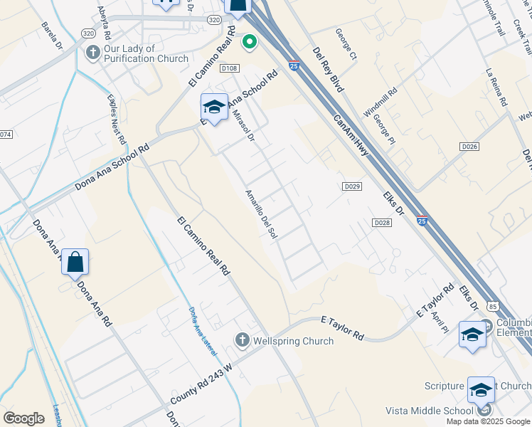 map of restaurants, bars, coffee shops, grocery stores, and more near 5483 Amarillo Del Sol in Las Cruces