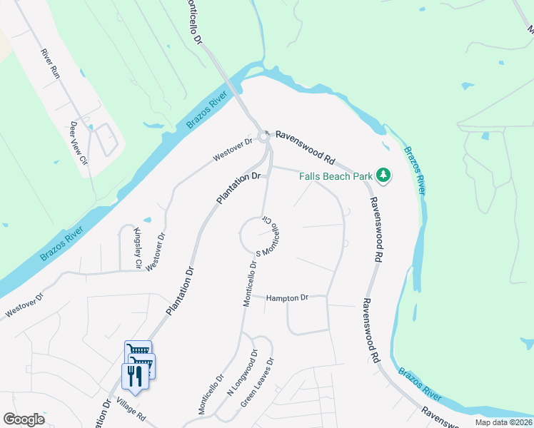 map of restaurants, bars, coffee shops, grocery stores, and more near 8750 South Monticello Circle in Granbury
