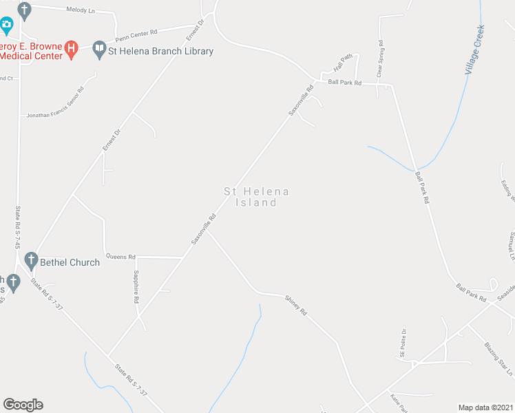 map of restaurants, bars, coffee shops, grocery stores, and more near 91 Saxonville Road in Saint Helena Island