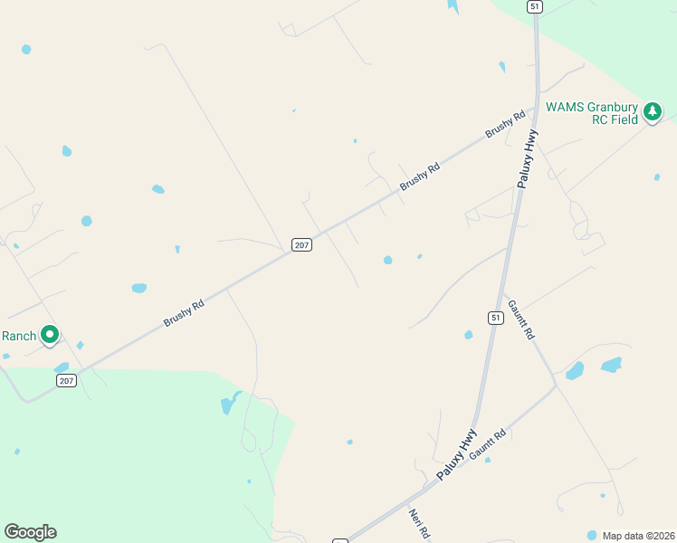 map of restaurants, bars, coffee shops, grocery stores, and more near 3909 Brushy Road in Granbury