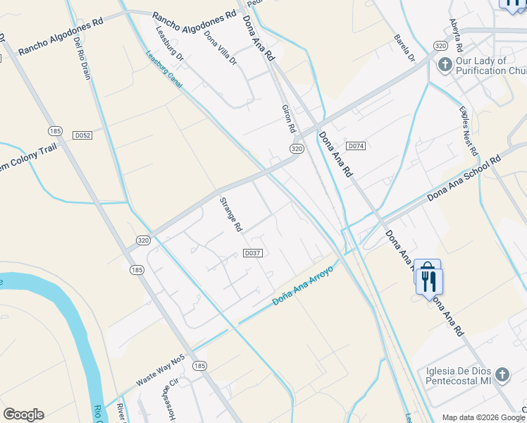 map of restaurants, bars, coffee shops, grocery stores, and more near 5535 Grand St in Las Cruces