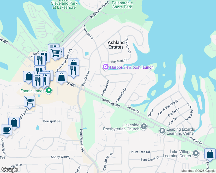 map of restaurants, bars, coffee shops, grocery stores, and more near 100 Harbour View Rd in Brandon