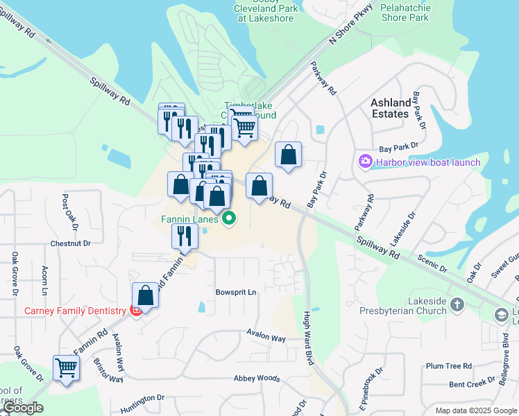 map of restaurants, bars, coffee shops, grocery stores, and more near 1898 Spillway Road in Brandon