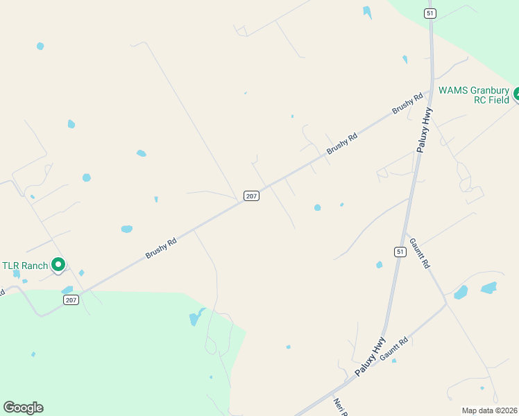 map of restaurants, bars, coffee shops, grocery stores, and more near 3915 Brushy Road in Granbury