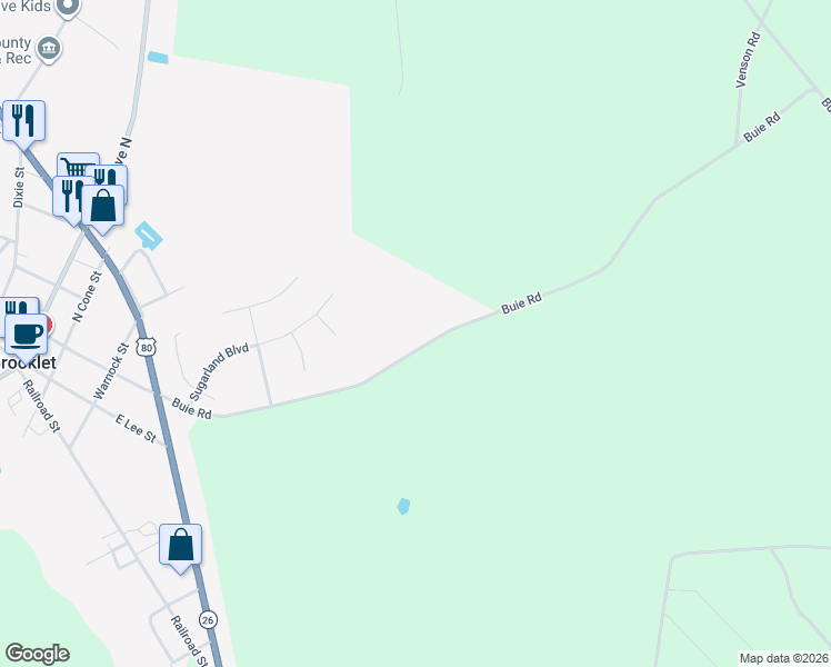 map of restaurants, bars, coffee shops, grocery stores, and more near 643 Buie Road in Brooklet