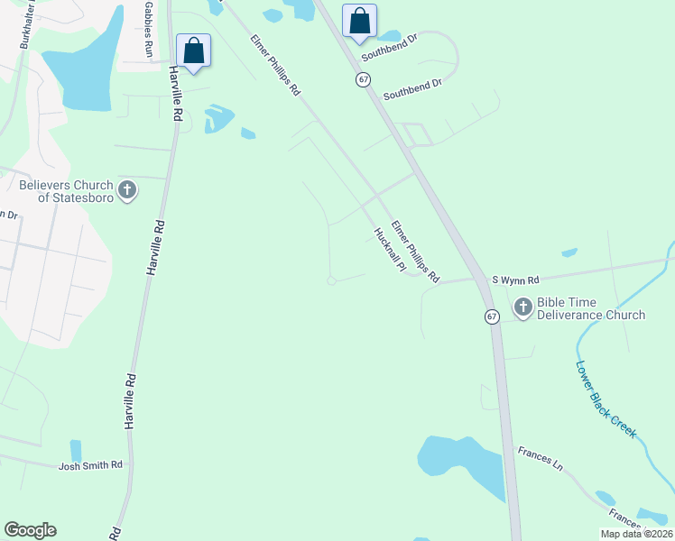 map of restaurants, bars, coffee shops, grocery stores, and more near 1806 Old Carriage Trail in Statesboro