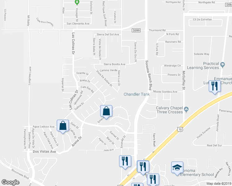 map of restaurants, bars, coffee shops, grocery stores, and more near 7313 Vista De Sobre Drive in Las Cruces