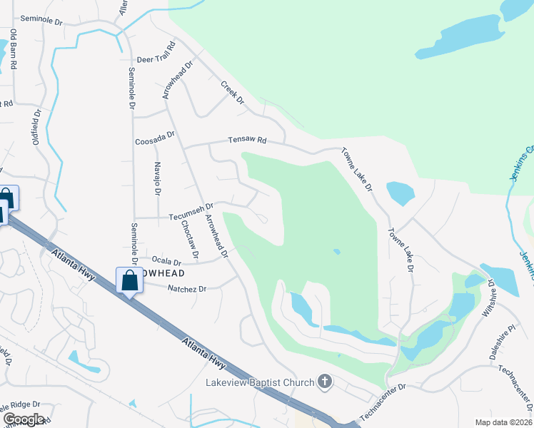 map of restaurants, bars, coffee shops, grocery stores, and more near 57 Tecumseh Drive in Montgomery