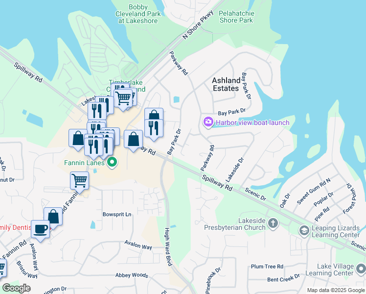 map of restaurants, bars, coffee shops, grocery stores, and more near 152 Brendalwood Blvd in Brandon