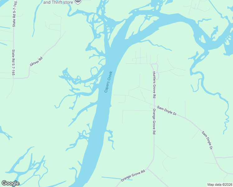 map of restaurants, bars, coffee shops, grocery stores, and more near 56 Harold Rivers Road in Saint Helena Island