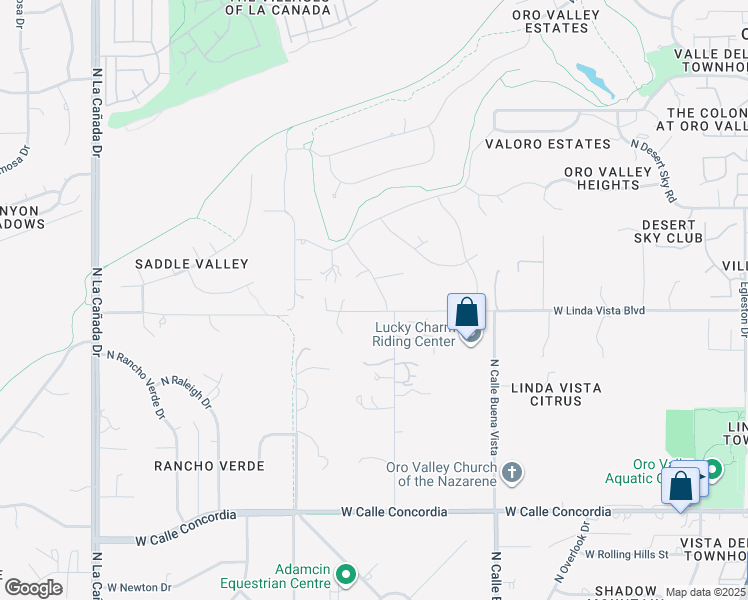 map of restaurants, bars, coffee shops, grocery stores, and more near 800 West Linda Vista Boulevard in Oro Valley