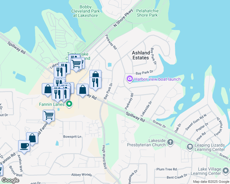 map of restaurants, bars, coffee shops, grocery stores, and more near 301 Brendalwood Cove in Brandon