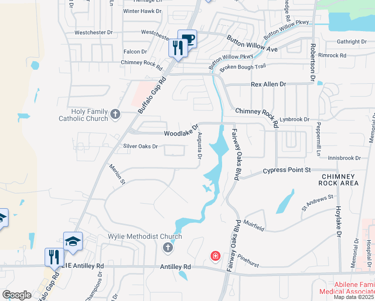 map of restaurants, bars, coffee shops, grocery stores, and more near 3217 White Oaks Drive in Abilene