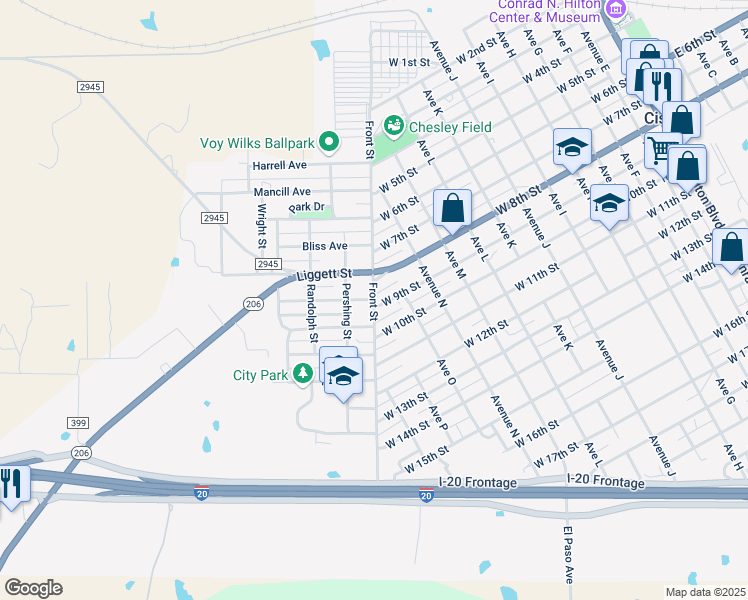 map of restaurants, bars, coffee shops, grocery stores, and more near 745 Bullard Avenue in Cisco