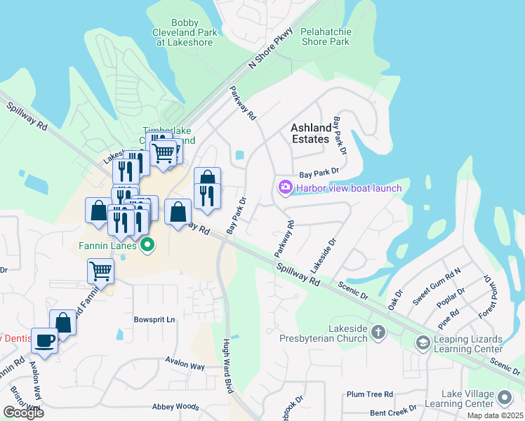 map of restaurants, bars, coffee shops, grocery stores, and more near 468 Brendalwood Drive in Brandon
