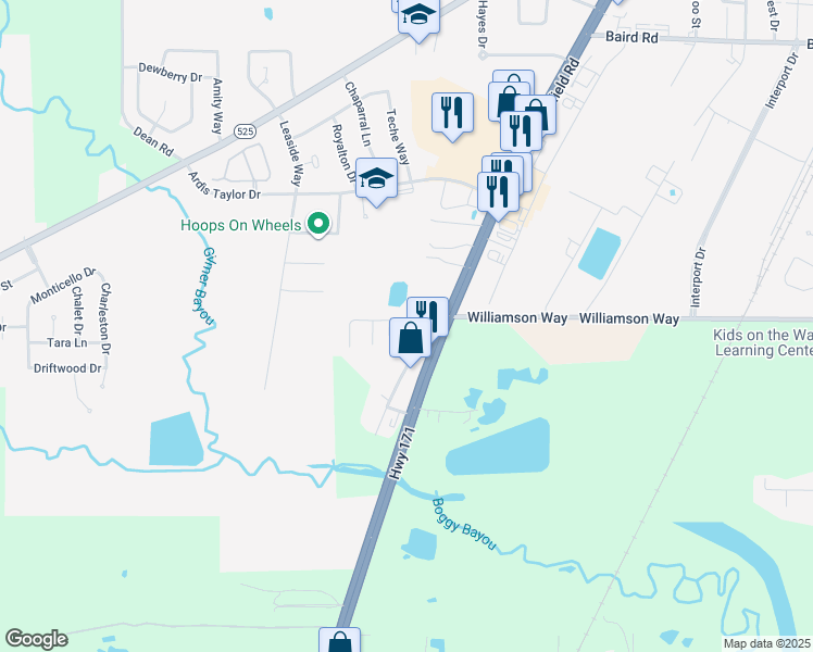 map of restaurants, bars, coffee shops, grocery stores, and more near 3112 New Moon Dr in Shreveport