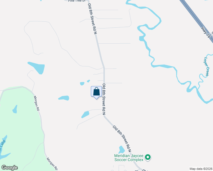map of restaurants, bars, coffee shops, grocery stores, and more near 8991 West Adams Road in Meridian