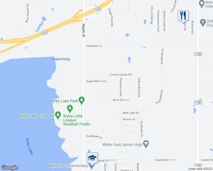 map of restaurants, bars, coffee shops, grocery stores, and more near 218 Sugarloaf Avenue in Abilene