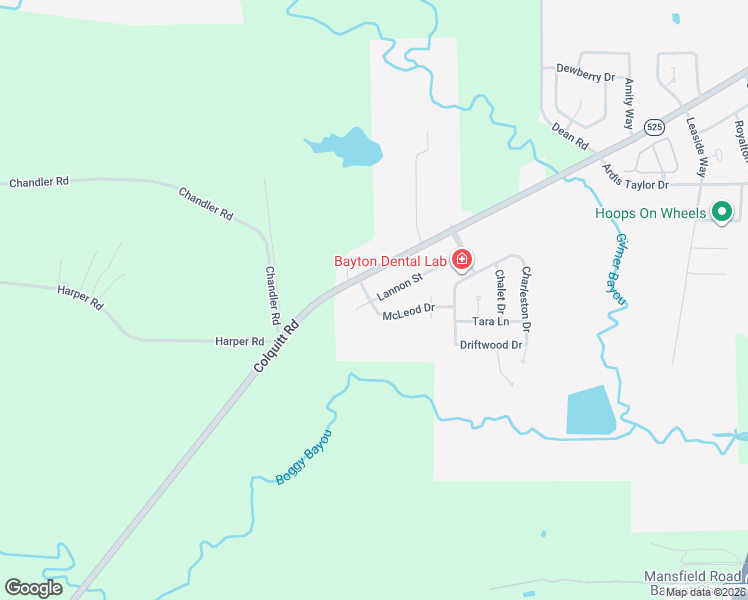 map of restaurants, bars, coffee shops, grocery stores, and more near 3608 Lannon Street in Shreveport