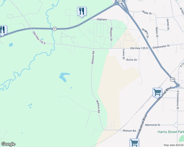 map of restaurants, bars, coffee shops, grocery stores, and more near 956 Watson Road in Kilgore