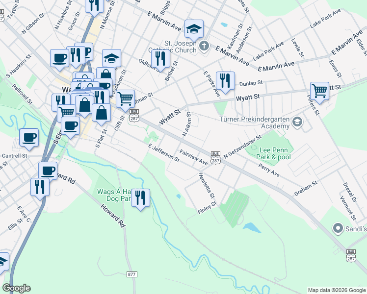 map of restaurants, bars, coffee shops, grocery stores, and more near 700 Martin Luther King Junior Boulevard in Waxahachie