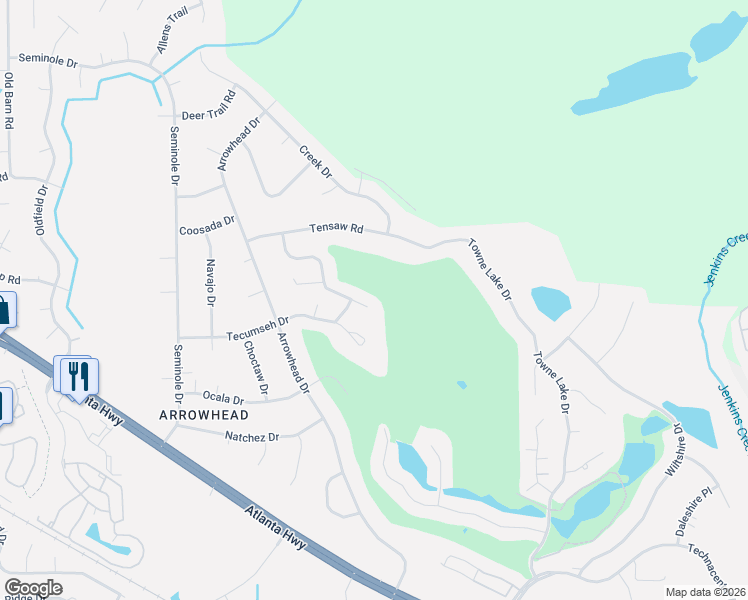 map of restaurants, bars, coffee shops, grocery stores, and more near 466 Hillabee Drive in Montgomery