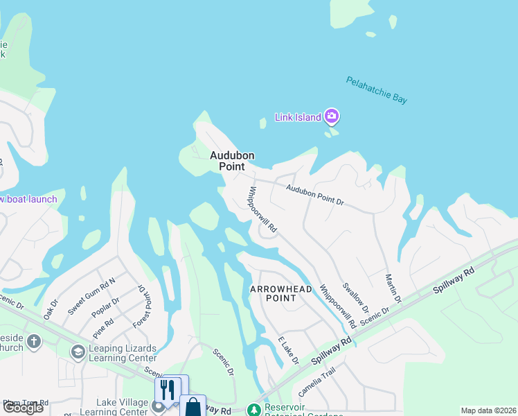 map of restaurants, bars, coffee shops, grocery stores, and more near 204 Whippoorwill Road in Brandon