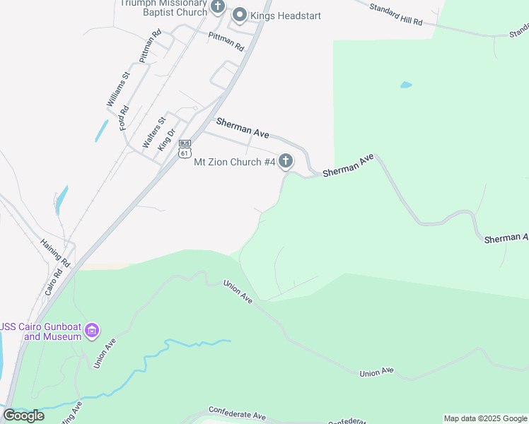 map of restaurants, bars, coffee shops, grocery stores, and more near 305 Union Avenue in Vicksburg