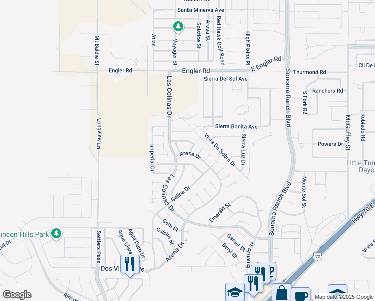 map of restaurants, bars, coffee shops, grocery stores, and more near 4601 Tanzanite Road in Las Cruces
