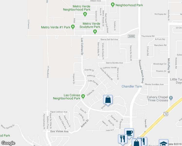 map of restaurants, bars, coffee shops, grocery stores, and more near 4605 Tanzanite Road in Las Cruces