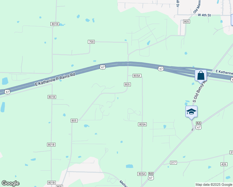 map of restaurants, bars, coffee shops, grocery stores, and more near 1702 County Road 805 in Cleburne