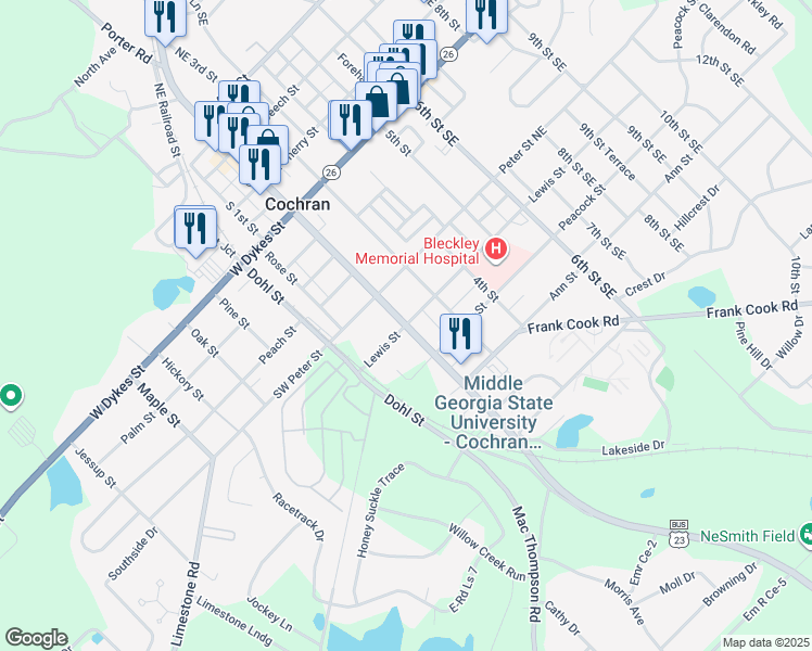 Southeast 2nd Street, Cochran GA Walk Score