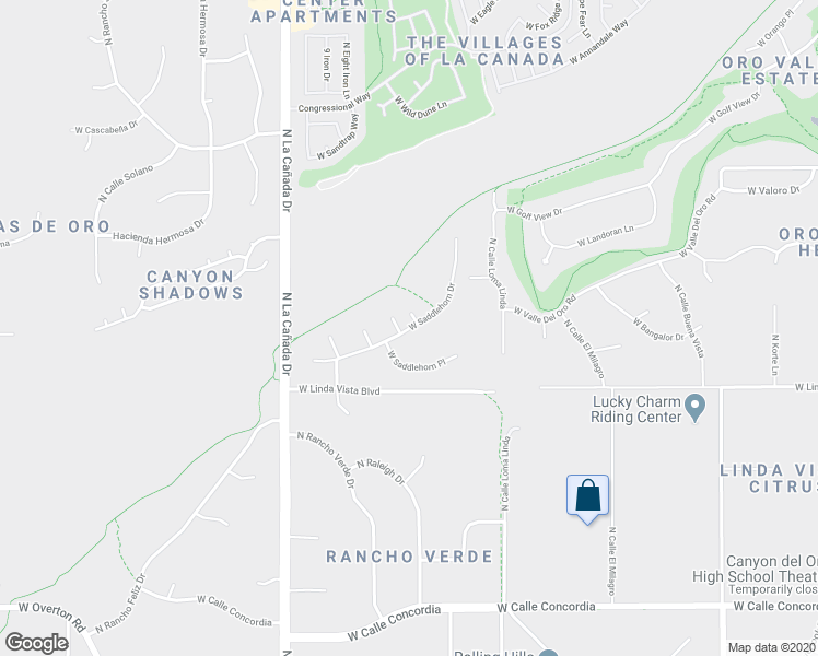 map of restaurants, bars, coffee shops, grocery stores, and more near 1285 West Saddlehorn Drive in Oro Valley