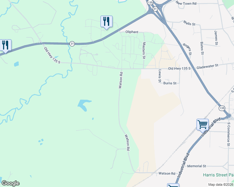 map of restaurants, bars, coffee shops, grocery stores, and more near 956 Watson Road in Kilgore