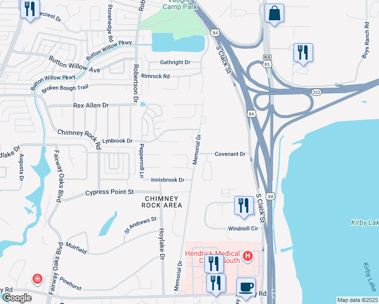 map of restaurants, bars, coffee shops, grocery stores, and more near 2301 Hilton Head in Abilene