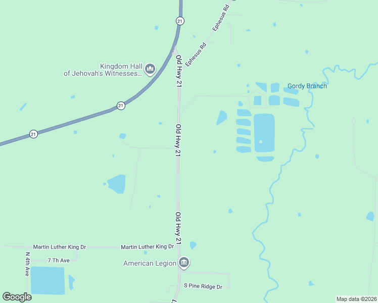 map of restaurants, bars, coffee shops, grocery stores, and more near 1693 Old Highway 21 in Forest