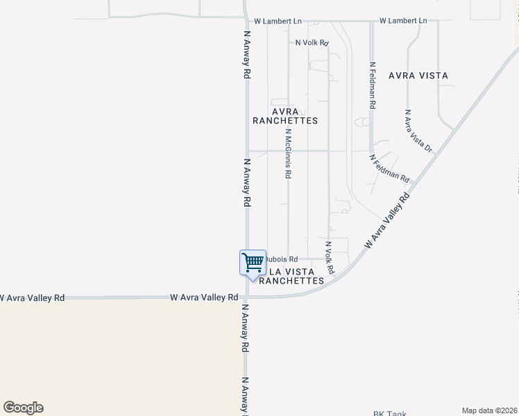 map of restaurants, bars, coffee shops, grocery stores, and more near 9840 North Anway Road in Marana